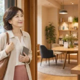 仕事帰りに無理なく英会話教室へ立ち寄る大人の女性