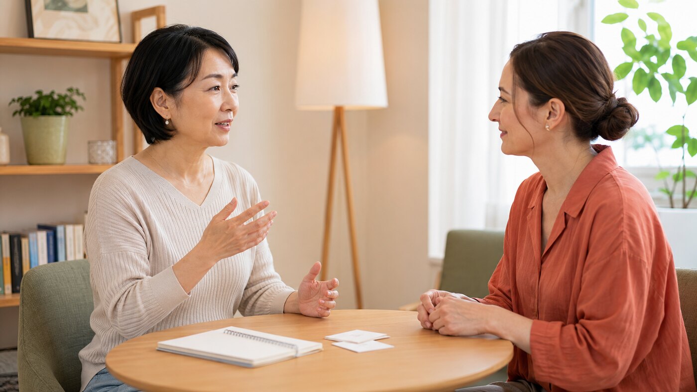 外国人講師との会話で学び直した英語を使う大人女性