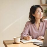 自宅で英語を学び直す大人女性