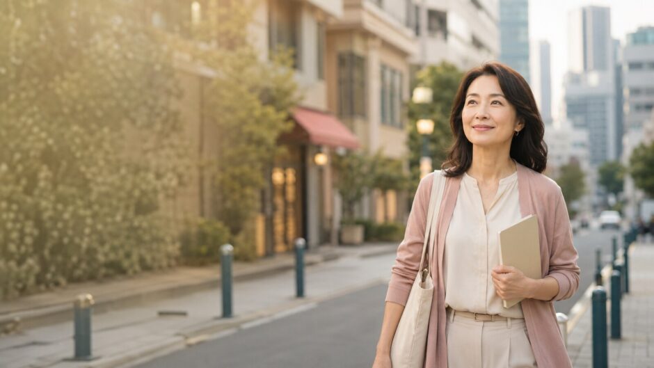 麻布十番で銀座・渋谷方面の英会話教室を検討する大人女性