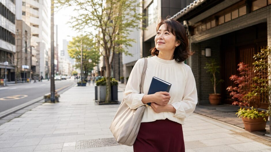 東京都中央区で銀座方面の英会話教室を検討する大人女性