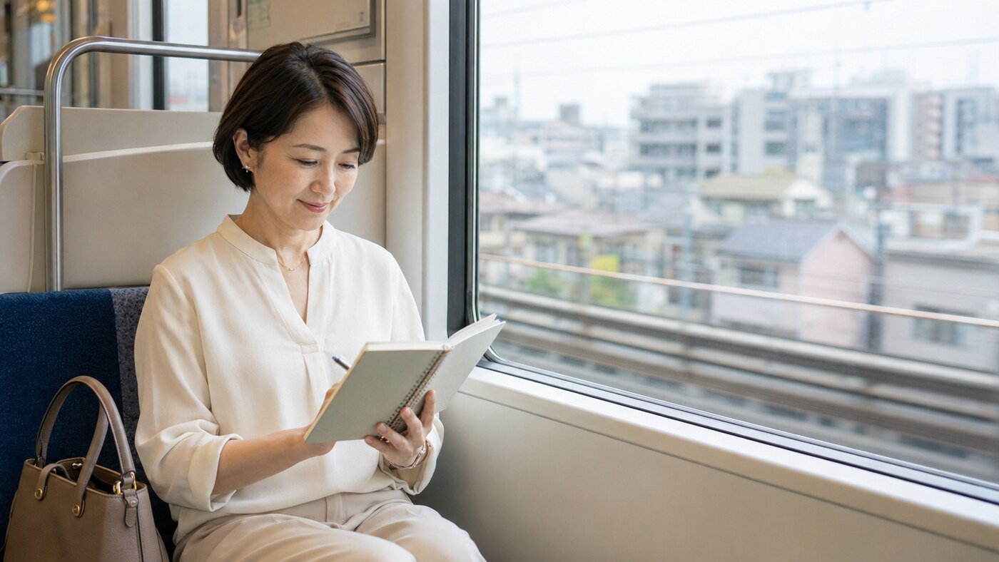 大井町線で荏原町から二子玉川の英会話教室へ通う大人女性