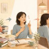 たくさんの教材に悩む学習から、簡単な英語を自分で話して会話に使う学習へ変わる大人の初心者
