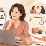 英会話教室のランキングを見ながら自分に合う条件を考える大人の女性