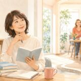 自宅で英語を独学しながら英会話教室へ進む時期を考える大人女性