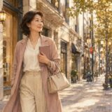 銀座の街を英会話レッスンへ向かう大人女性