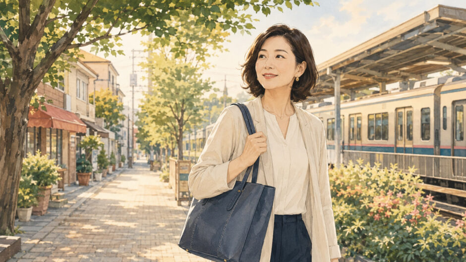 浜田山から井の頭線で渋谷の英会話教室へ通う大人女性