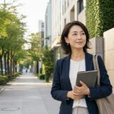 麹町で銀座や渋谷方面の英会話教室を検討する大人女性