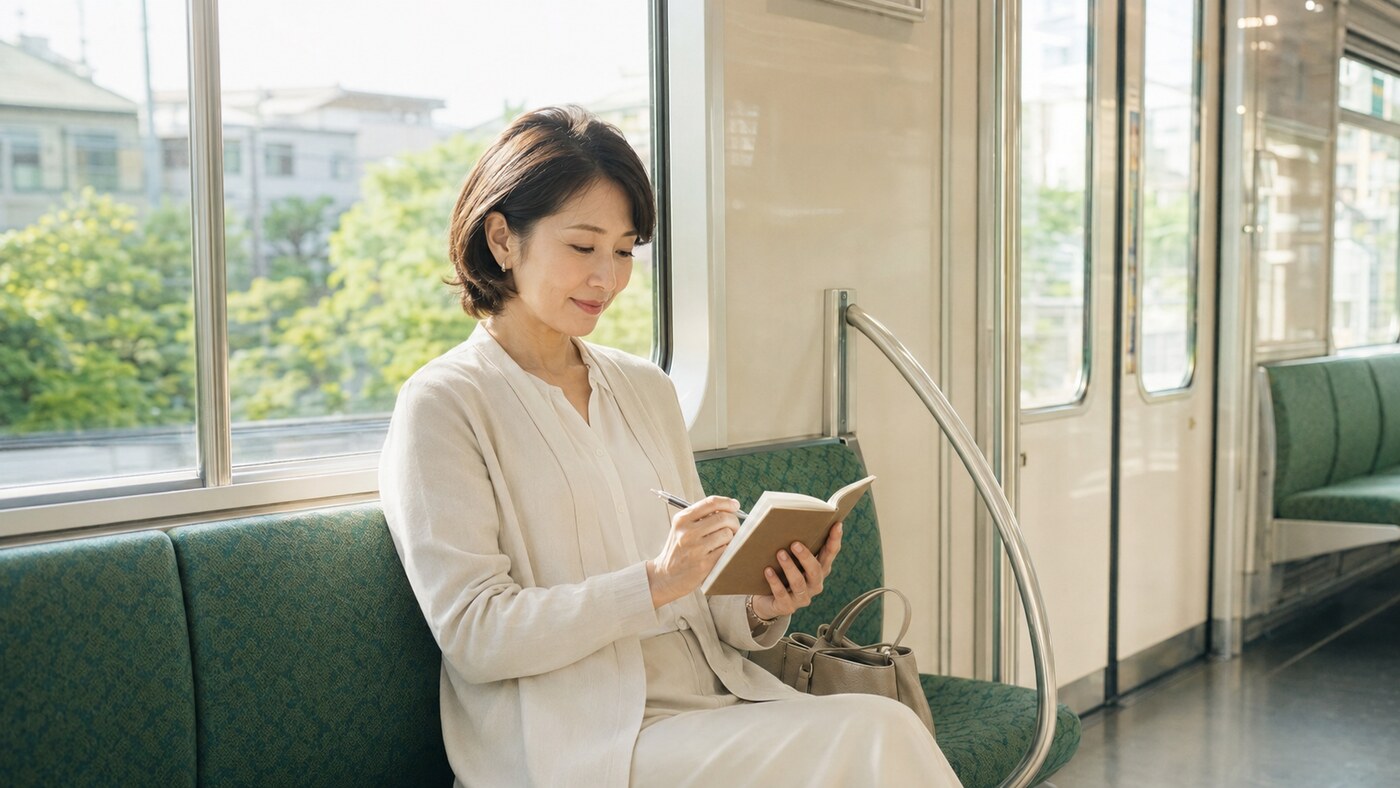田園都市線で宮崎台から二子玉川の英会話教室へ通う大人女性