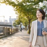 中目黒で渋谷方面の英会話教室を検討する大人女性