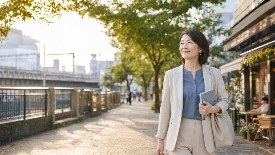 中目黒で渋谷方面の英会話教室を検討する大人女性