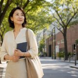 表参道で英会話教室を探す大人女性