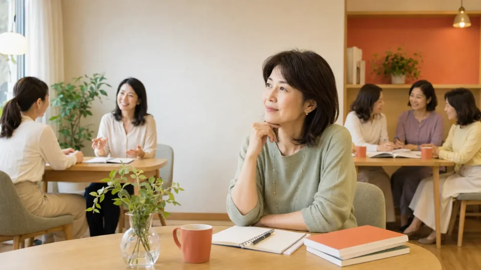 マンツーマン英会話とグループレッスンのどちらが合うか考える大人女性