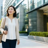六本木で英会話教室へ向かう大人女性