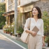 三軒茶屋で渋谷方面の英会話教室を検討する大人女性