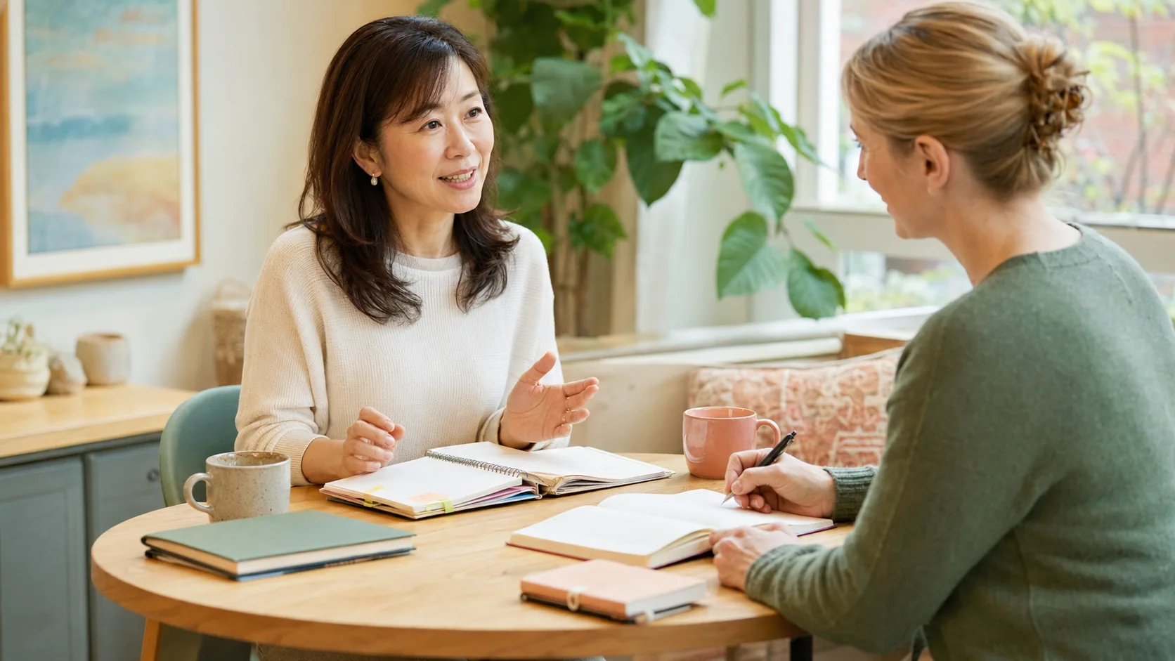 週1回のレッスンと復習を組み合わせて英会話を学ぶ大人初心者女性