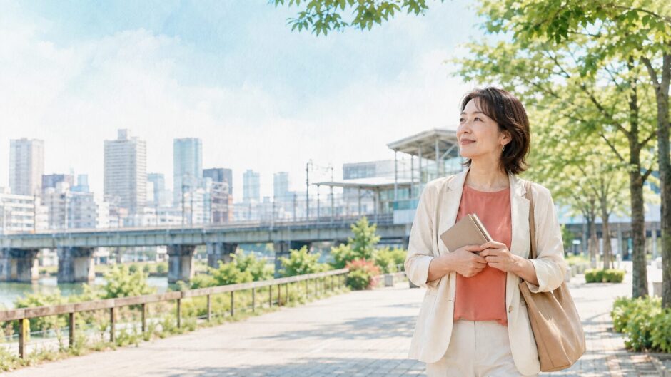 足立区から都心の英会話教室へ通う大人女性