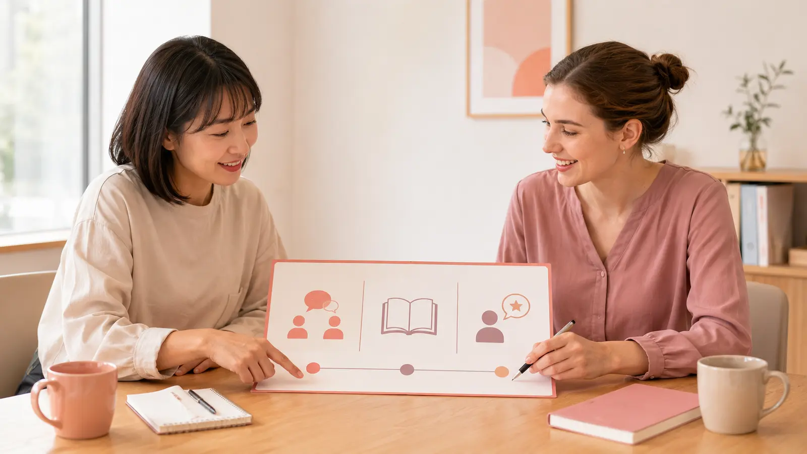 英会話講師とフリートーク・教材・振り返りの配分を相談する大人初心者