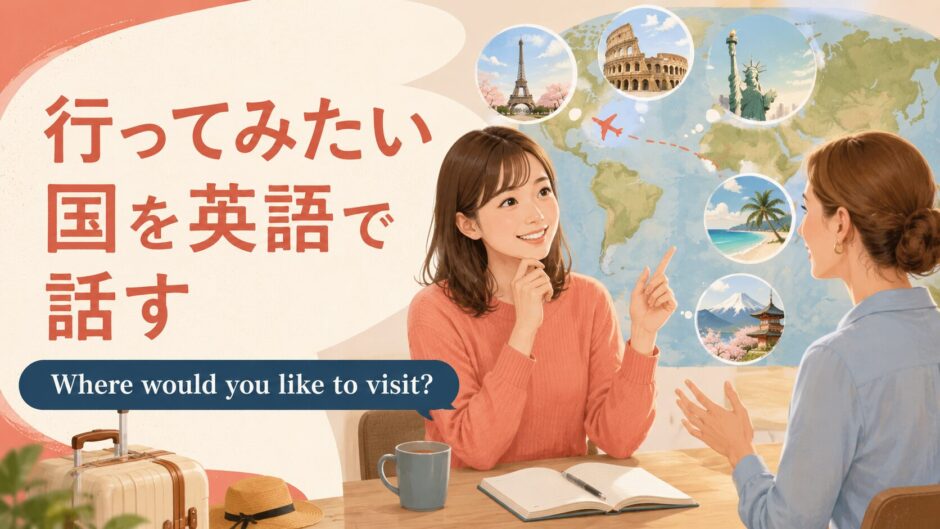 英会話レッスンで行ってみたい国を英語で話す大人初心者の女性
