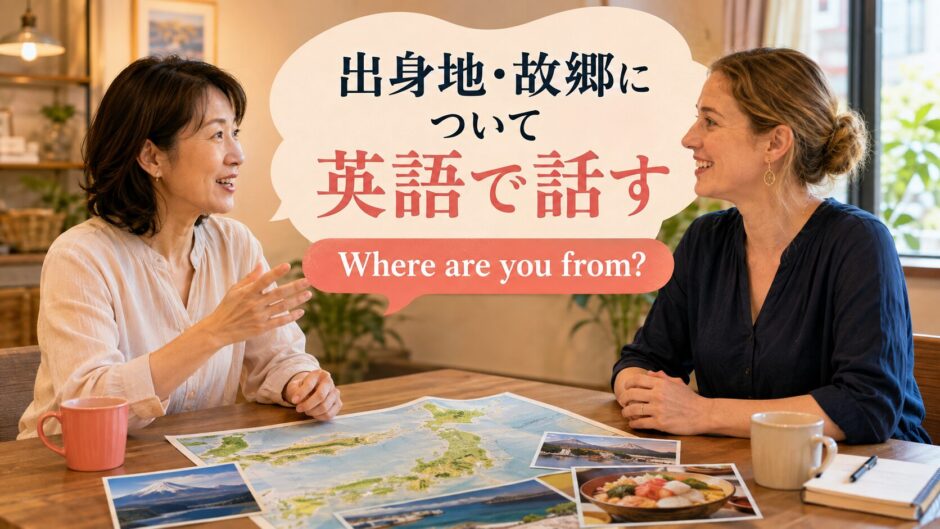 英会話レッスンで出身地や故郷について話す大人初心者の女性