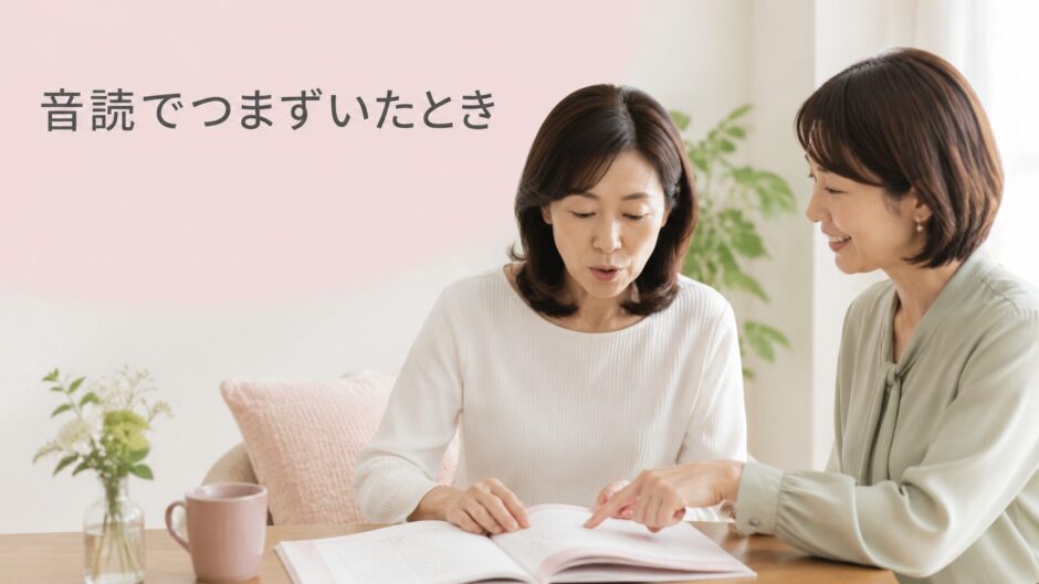 英会話レッスンの音読でつまずき講師に助けてもらう大人初心者