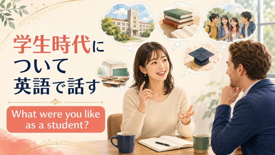 英会話レッスンで学生時代について英語で話す大人初心者の女性