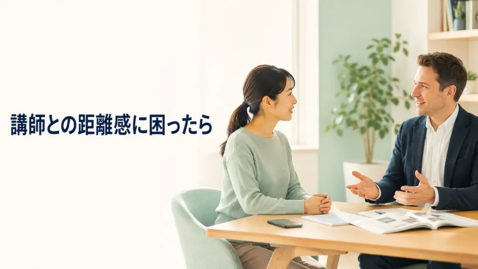 英会話講師との距離感に困った大人初心者がレッスンを受ける場面