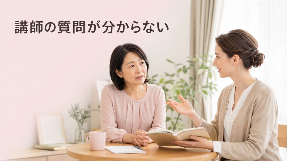 英会話講師の質問の意味が分からず確認する大人初心者