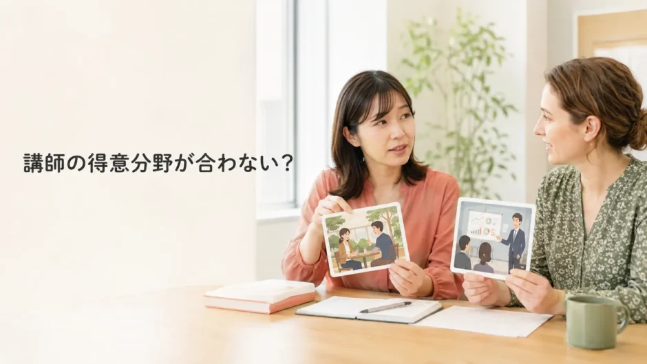 英会話講師の得意分野と自分の学習目的が合わないときの相談