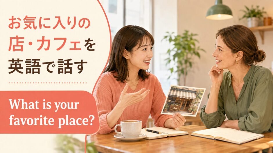 英会話レッスンでお気に入りの店・カフェについて話す大人女性