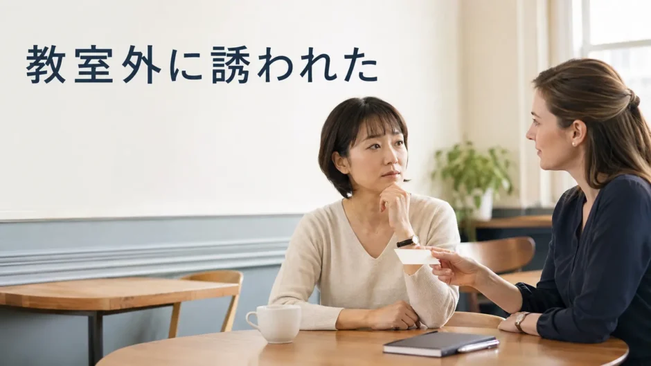 英会話講師から教室外の個人レッスンへ誘われて考える大人の生徒