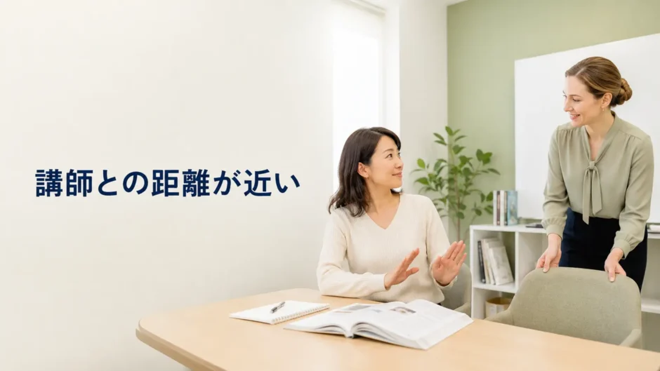 英会話講師との距離が近いと感じて座席の調整を頼む生徒
