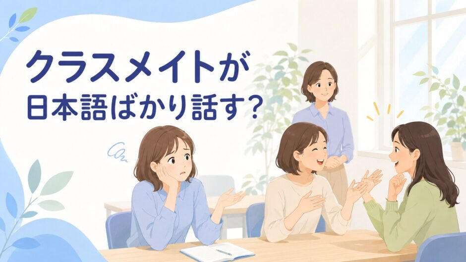 英会話グループレッスンでクラスメイトが日本語ばかり話し英語練習が減って困る初心者