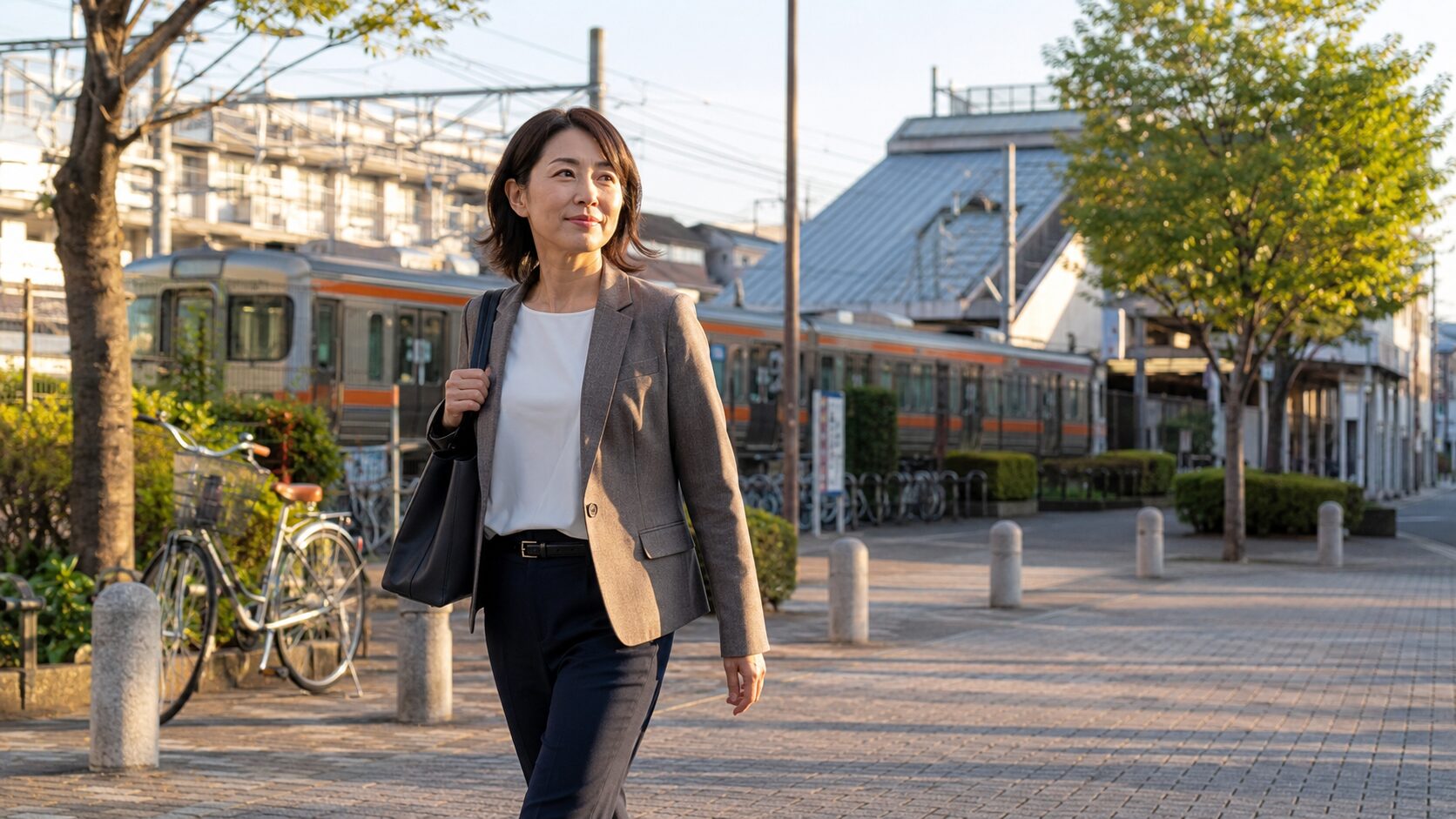 東小金井駅から中央線で新宿の英会話教室へ通う大人女性