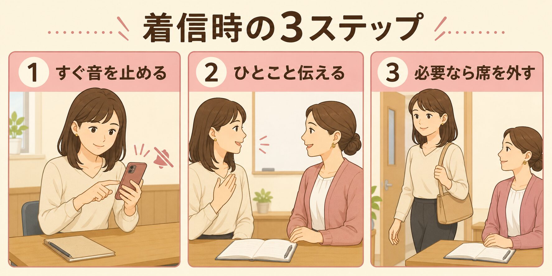 英会話レッスン中に着信があったときの3ステップ