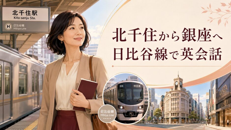 北千住から日比谷線で銀座の英会話教室へ通う大人女性