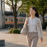武蔵境駅から中央線で新宿の英会話教室へ通う大人女性