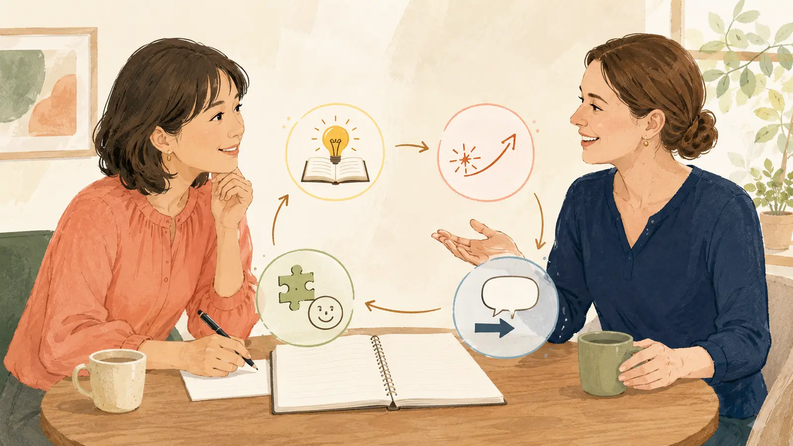 英会話レッスンで新しく学んだことを四つの順番で話すためのメモ