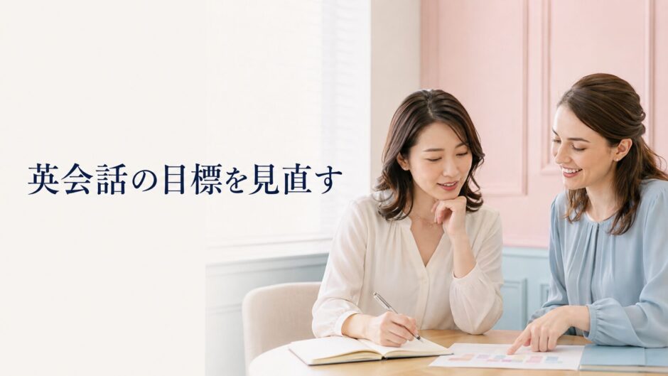 英会話講師と学習目標を見直す大人女性