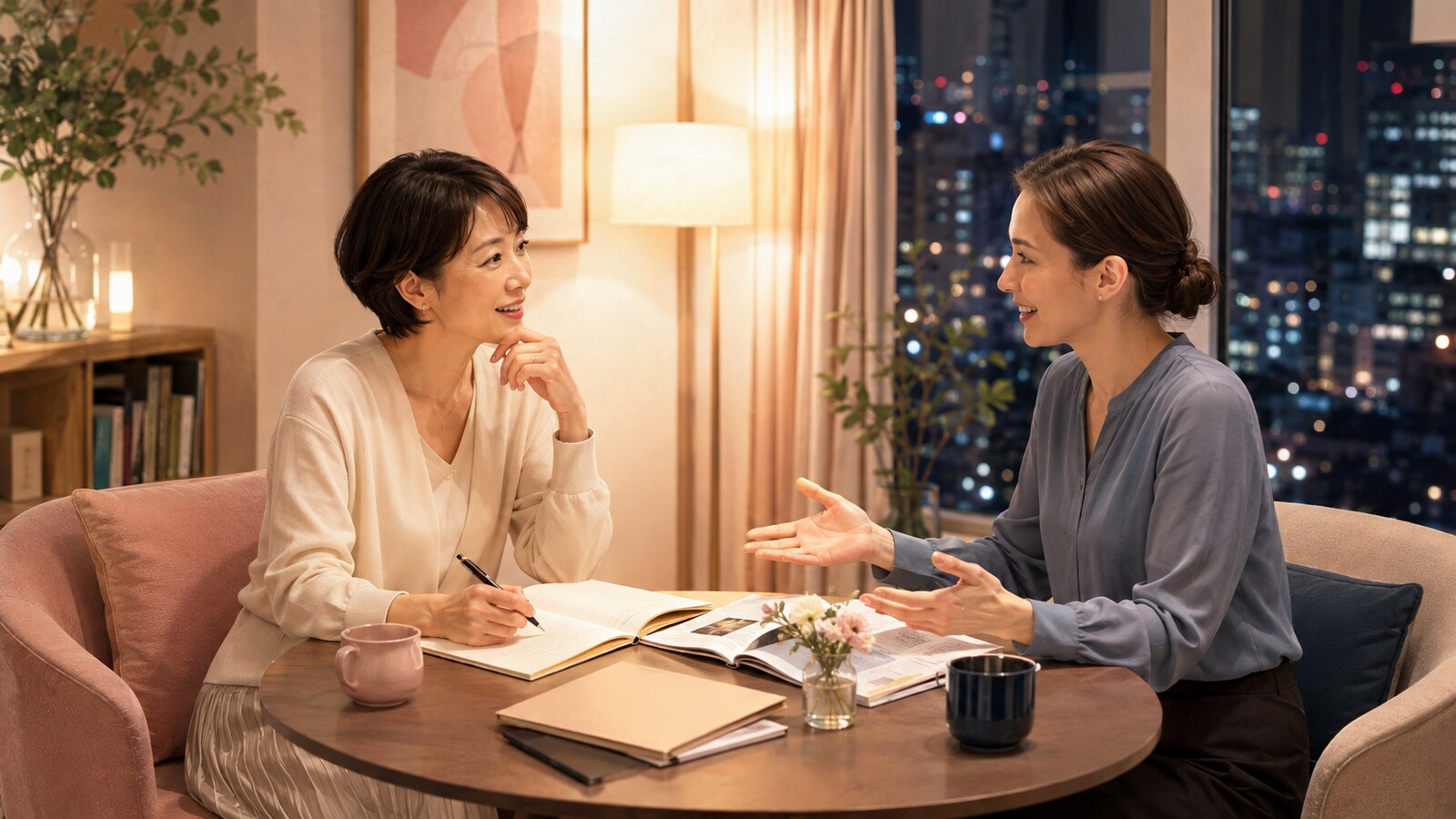 新宿でマンツーマン英会話を受け小田急線で参宮橋へ帰る大人女性