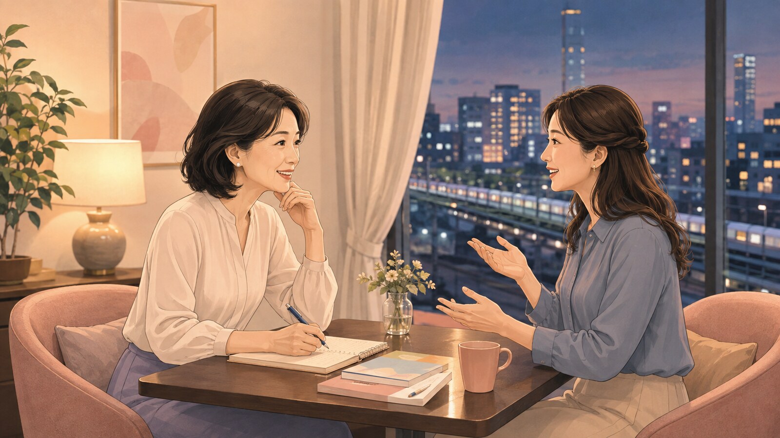 新宿でマンツーマン英会話を受け小田急線で世田谷代田へ帰る大人女性