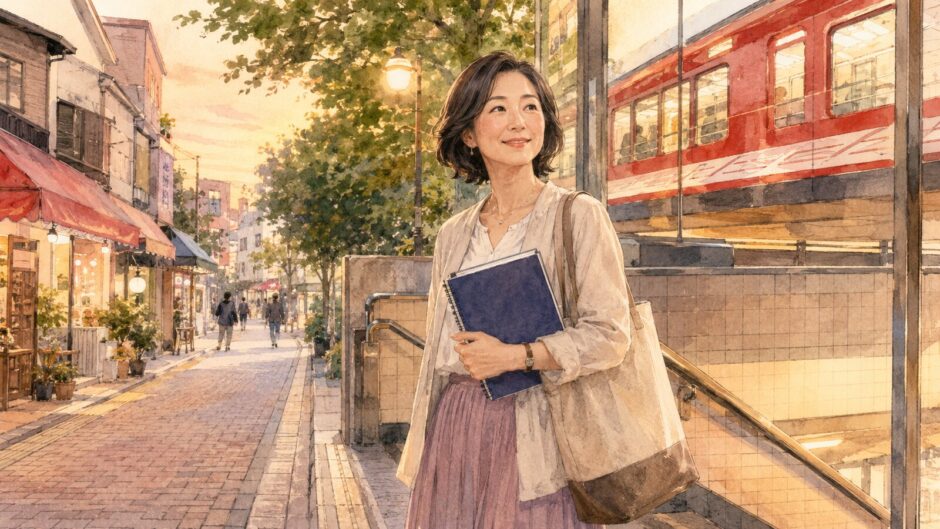 新中野から新宿の英会話教室へ通う大人女性