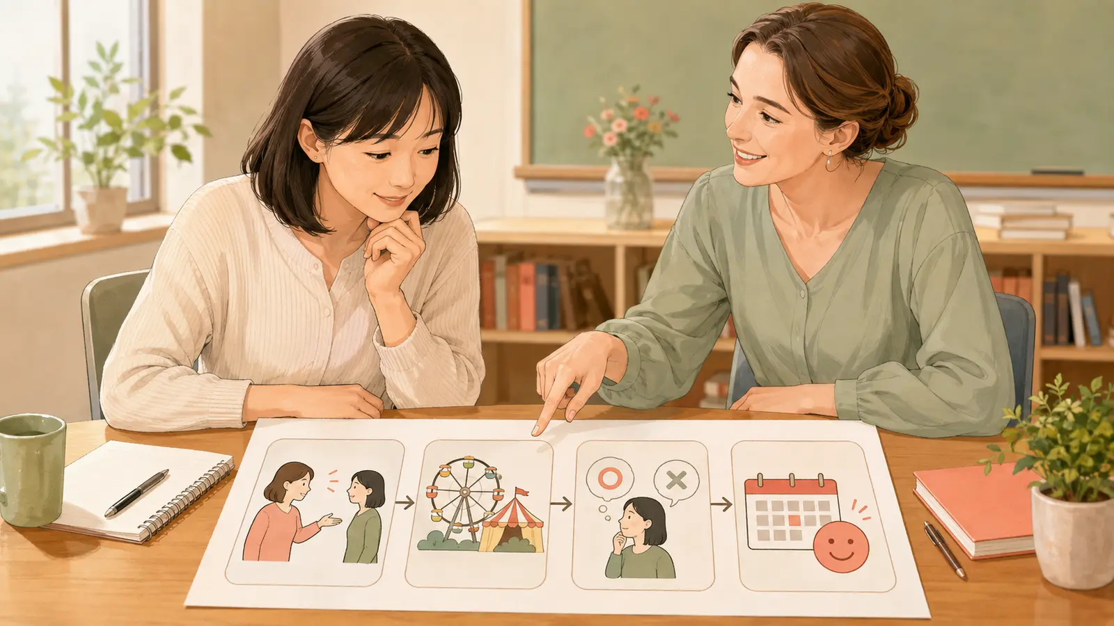 誘った相手・内容・返事・楽しみな点を整理する英会話レッスン