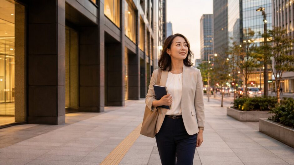 八重洲で働き銀座の英会話教室へ歩いて通う大人女性